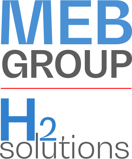 Napis informujący że firma MEB oferuje rozwiązania wodorowe