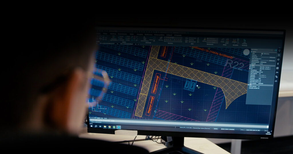 Rysowanie schematu farmy fotowoltaicznej w AutoCad